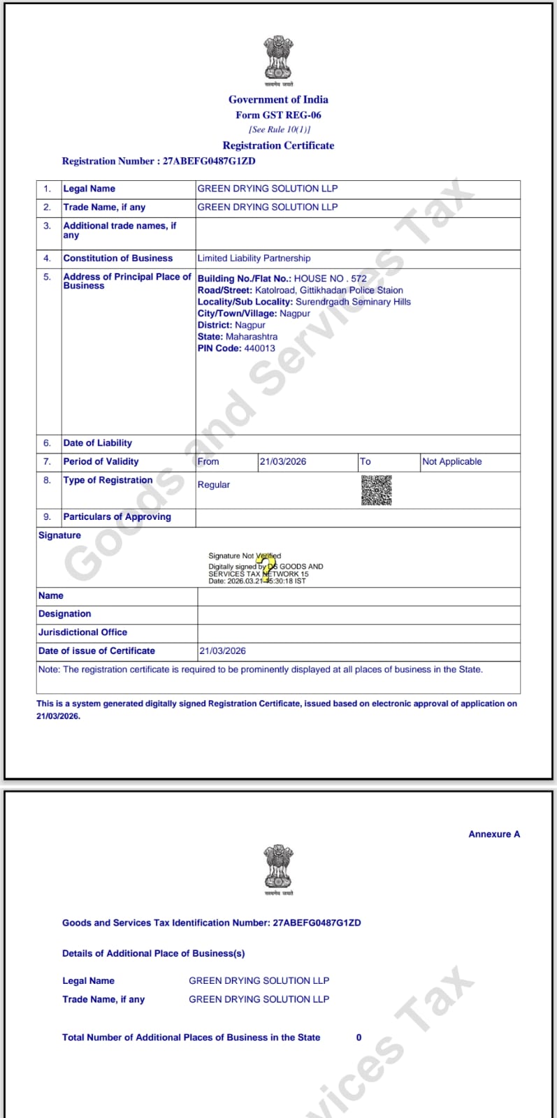 GST Certificate